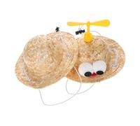 BCOATH 2pcs Funny Cat Hats Distinctive Woven Pet Headwear Big Eyes for Pet Dress-up Travel and Photography Large Random Styles