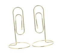 BCOATH 2pcs Gold Metal Card Clip Holder Compact Desktop Memo Organizer for Business Cards Photo Display Table Holder with Secure Grip for Office Wedding Banquet and Event Use