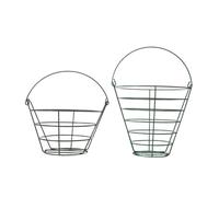 BCOATH 2Pcs Golf Ball Bucket Set with Handle Large Capacity Metal Golf Ball Basket for Driving Range Storage and Practice for Course and Training Use