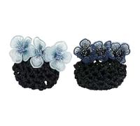BCOATH 2pcs Hair Bun Net Clips for Women, Detachable Ballet Hairnets for Dance Buns, Navy and Royal Blue Hair Accessories for Nurses and Flight Attendants