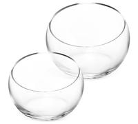 BCOATH 2pcs Half-round Glass Succulent Planter Pots for Hydroponics Small Terrarium Vases for Desktop Micro Landscapes and Floral Arrangements