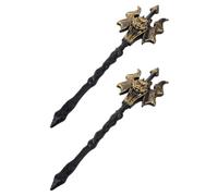 BCOATH 2pcs Halloween Devil Trident Costume Props, Portable Wear Plastic with Vivid Golden Colour for Party Decoration and Cosplay