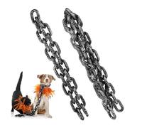 BCOATH 2pcs Halloween Plastic Fetters Chain Props Lightweight Simulation Prisoner Decoration for Party Scene Layout Realistic Lifelike Iron Chain Appearance and Easy to Carry
