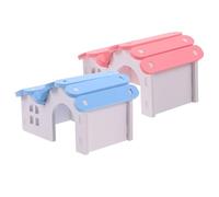 BCOATH 2pcs Hamster Hideout House for Small Pets Vibrant Pink and Blue Small Animal Shelter Hut Cozy Hideaway for Mice Gerbils Rats and Guinea Pigs Comfortable Sleeping Nest for Secure