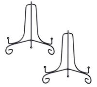 BCOATH 2pcs Iron Plate Stands for Display with Nice Load Bearing Capacity and Long Time Application, Minimalism Black Display Holders Suitable for Ceramic Plates and Books in Art Gallery