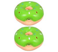 BCOATH 2pcs Latex Donut Squeaky Dog for Teething Puppies Interactive Chew for Aggressive Chewers and Pet Entertainment Light Green