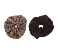 BCOATH 2pcs Leopard Print Large Hair Scrunchies for Women, Stretchy Elastic Ponytail Holders for Low Ponytails, Decorative Hair Accessories in Milk Tea and Dark Coffee Colors