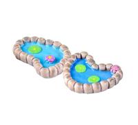 BCOATH 2PCS Micro Lifelike Model Decor Compact Desktop Sand Table Adornments Heart-shaped Lotus Leaf Footprint Lotus Flower Designs Decorative Crafts for Home and Office