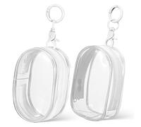 BCOATH 2pcs Mini Bag Keychain Set PVC Zipper Pouch Compact and Portable Storage Bags for Coins and Mini Figures, Versatile Use for Travel and Everyday Carry