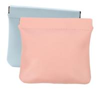 BCOATH 2pcs Mini PU Leather Makeup Bags for Travel Portable Coin Purses with Lipstick Holders Cosmetic Organizers for Women for School Work and Giving