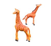BCOATH 2pcs Mini Resin Giraffe Figurines Animal Decor for Home and Garden Realistic Miniature Animal Ornaments for Desktop Lawn Balcony and Miniature Forest Scenes