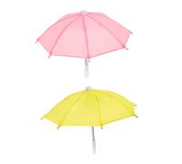 BCOATH 2pcs Miniature Dollhouse Umbrella Decor in Pink Yellow Compact Lightweight Model for Doll Accessories Realistic Mini for Tiny House Decoration