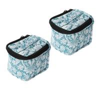 BCOATH 2pcs Nail Polish Organizer Case with 9 Grid Storage for 15ml Bottles, Cloth Material Nail Polish Holder Bag with Handle and Dual-Way Zipper, the Go and Home Daily Use