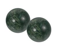 BCOATH 2Pcs Natural Jade Hand Exercise Massage Balls Serpentine Stone for Hand Therapy Finger Strengthening Stress Relief and Physical Fitness Training for Adults