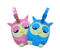 BCOATH 2pcs Owl Shape Travel Luggage Tags School Bag Tag Creative Design Silicone for Travel 5.89x3.14x0.12in Random Color