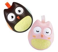 BCOATH 2pcs Owl Tumbler Toy Set for Babies Brown Pink Educational Infant Rattles Music for 0-3 Years Old