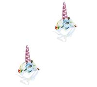 BCOATH 2pcs Pet Hat for Cat Dog Puppy Unicorn Design Comfortable Soft Material for Party Photo Shoot