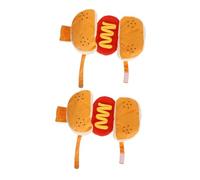 BCOATH 2PCS Pet Hot Dog Costume Small Cute Hamburger Design for Dogs and Cats Fun Halloween Party Outfit Whimsical Warm Pet Clothing for Puppies and Kittens
