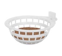 BCOATH 2pcs Plastic Canary Nest with Coconut Shreds for Pet Birds, Circular Plastic Breeding Hut with Stable Sanctuary Feature, Universal Fit for Canary and Pigeon in Aviary or Home