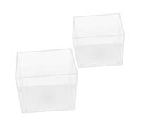 BCOATH 2pcs Portable Mini Betta Fish Tank Clear Plastic Aquarium for Desktop Use Compact Small Fish Aquarium Kit with Open Design Reusable Material for Home Office Decor