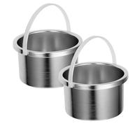 BCOATH 2pcs Portable Waxing Pot 500ml Aluminum Alloy Wax Warmer Replacement with Adjustable Temperature and Easy Cleaning for Home Use Body Areas