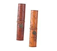 BCOATH 2pcs Pu Leather Roll up Pencil Bag with Big Capacity and Retro-Looking Design, Creative Multi-Pocket Storage Case for Drawing Pencils and Makeup Brushes, Sturdy for Long Time Use