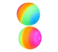 BCOATH 2Pcs Rainbow Color PVC Inflatable Playground Balls for Bouncy Kickball for Indoor Play Promotes Coordination and Social Skills Development