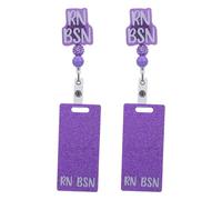 BCOATH 2pcs Retractable Badge Holder Glitter Belt Clip Badge Reel Work Vertical Id Card Protector for Nurse Student Teacher