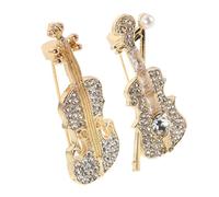 BCOATH 2pcs Rhinestone Violin Brooch Stylish Miniature Music Jewelry Pins for Women Wedding Party Clothing Accessory Musical Instrument Lapel Pins Music Lovers