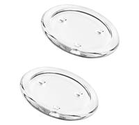 BCOATH 2pcs round Glass Candle Holders with Decorative Candle Trays, Simple and Elegant Design, Prevent Desktop being Burned, for Living Room and Kitchen Decoration