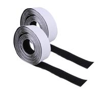 BCOATH 2PCS Self-adhesive Hook and Loop Tape Double-sided Strong Sticky DIY Cut Strips for Window Mosquito Net Fastening Black Mesh Repair