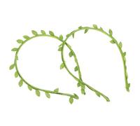 BCOATH 2pcs Small Leaf Headband Green Party Headband Artificial Vine for Wedding Outdoor Events Girls Spring Handmade Leaf Hair Accessories