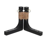BCOATH 2pcs Solid Wood Plant Wall Hooks Black Heavy Duty Hanging Brackets for Indoor Outdoor Plants Lanterns Wind Chimes Bird Feeders Macrame Hangers Balcony Basket Support