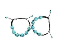 BCOATH 2Pcs Turquoise Turtle Bracelets for Women Woven Beaded Charm Jewelry with Elegant Sea Turtle Design Vintage Style Accessories for and Daily Wear