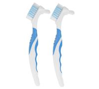 BCOATH 2pcs Turtle Shell Cleaning Brush Double-head Small Mud Dirt Remover Brush for Aquatic Tortoise Shell Care Household Use Blue