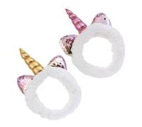 BCOATH 2Pcs Unicorn Hairbands Lightweight Headbands with Silver Ears and Unicorns Cute Hair Accessories for Sports and Daily Wear Comfortable and Fun Headwear Gift for Women