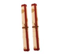 BCOATH 2pcs Vintage Bamboo Paint Brush Case for Artists and Beginners Canvas Brush Wrap Organizer with Pockets for Neat Storage Traditional Chinese Style Painting Accessory
