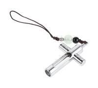 BCOATH 2pcs Vintage Cross Hourglass Urn Pendant for Human Ashes Glass and Metal Cremation Memorial Jewelry Keepsake for Men and Women Daily Wear