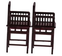 BCOATH 2pcs Vintage Miniature Dollhouse Chairs Abs Retro Style Tiny Furniture Accessories for Doll House Bedroom Courtyard Living Decoration