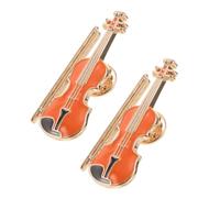 BCOATH 2pcs Violin Brooch Pin Set Enamel Finish, Alloy Material, Easy to Use and Safe Clasp, Musical Instrument Pins for Hats, Coats, Graduation Gifts for Music Teachers and Collectors