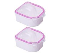 BCOATH 2pcs White Abs Acrylic Nail Remover Bowls for Removing False Nails and Polishing for Salons and DIY Manicure with Simple Appearance and Excellent Workmanship