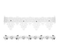 BCOATH 2pcs White Lace Bridal Garter Set for Women, Adjustable and Comfortable Classic Wedding Garters, for Anniversary or Prom