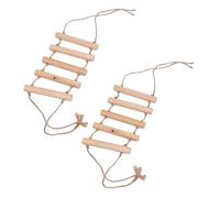 BCOATH 2pcs Wooden Parrot Stair Swing Climbing Ladder Pet Training Ladder for Bird Exercise and Interactive Chewing Play Natural Wood for Parakeets Cockatiels Conures