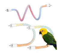 BCOATH 3 Pcs Colorful Cotton Rope Parrot Climbing Perches Soft Bird Cage Stand Accessories for Small to Large Birds Indoor Use Vibrant Flexible Play and Rest Rope