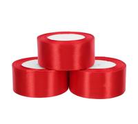 BCOATH 3 Rolls Decorative Ribbon Cloth Ribbon Red Polyester Prevents Breakage Easy to Handle Floral Bouquets Bouquet Wrapping DIY Packaging Wedding Decoration