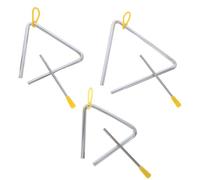 BCOATH 3 Sets Musical Triangle Percussion Instruments with Strikers Handheld Steel Triangles for Classroom Music Practice Early Childhood Coordination and Teamwork Development