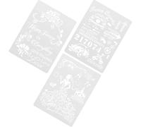BCOATH 3 Sheets Reusable Pet Drawing Stencils for Painting on Canvas and Crafts, Hard to Break Or Deform, White Cartoon Wedding DIY Templates for Scrapbooking and Creative Art Projects