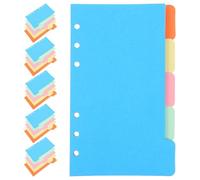 BCOATH 30pcs A6 6-hole Plastic Tab Dividers Index Labels with Colorful Category Pages, 5 Sheets Per Set, Refill for Pocketbook Loose Leaf Notebooks and School Organizers Random Color