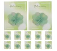 BCOATH 32pcs Four Leaf Clover Self-stick Note Pads for St Patrick’s Day - Shamrock Adhesive Memo Pads with Removable Sheets, Cute Stationery for Study and Work
