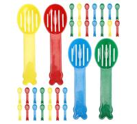 BCOATH 32pcs Small Pet Cleaning Scoops for Hamster Cage Bedding Multi-color Mini Sand Bath Shovels Reptile and Dwarf Hamster Litter Sifters for Hedgehogs and Rabbits